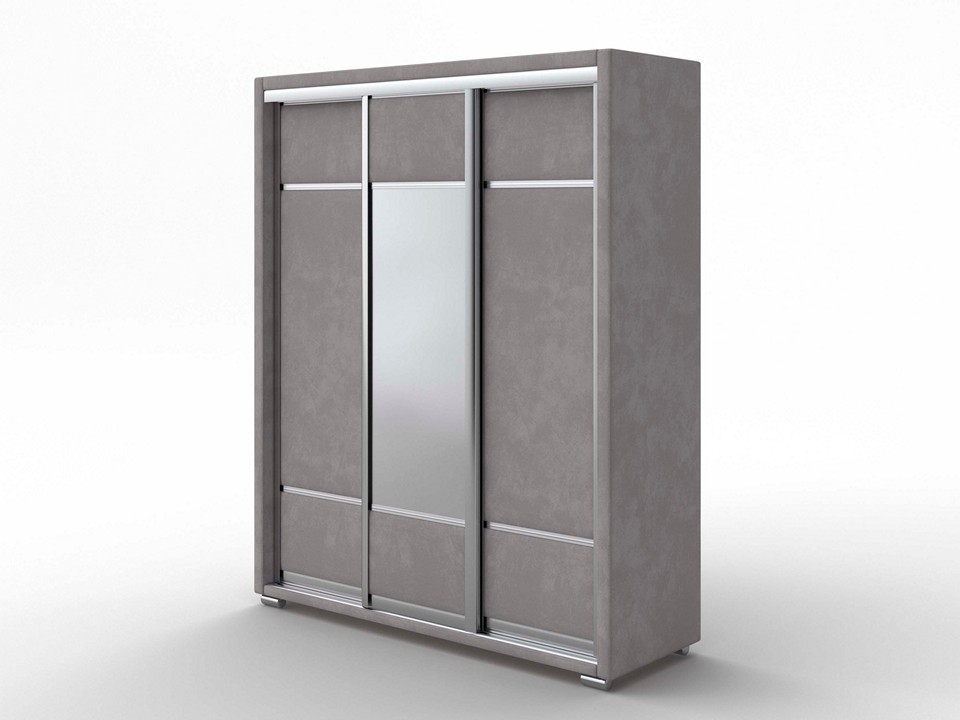 Шкаф Орматек Шкаф-купе 3х дв Orma Soft 2 1 зеркало Ткань Микровелюр Laska 04 Утренняя роса 177x60 187040₽